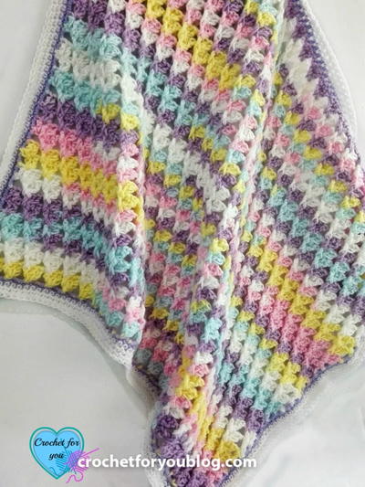 Pastel Peaks Crochet Baby Blanket 