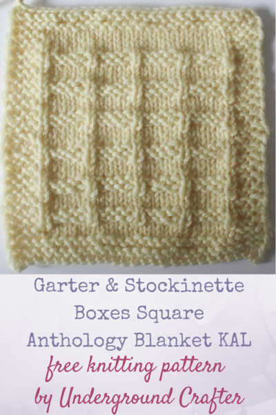 Garter and Stockinette Boxes Square