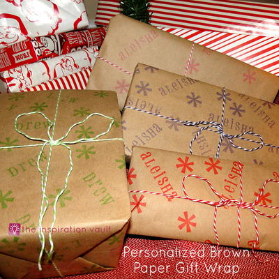 Personalized Brown Paper Gift Wrap