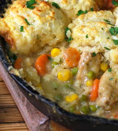 One Skillet Old-Fashioned Chicken Pot Pie Recipe