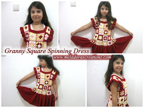 Colorful Granny Square Spinning Dress