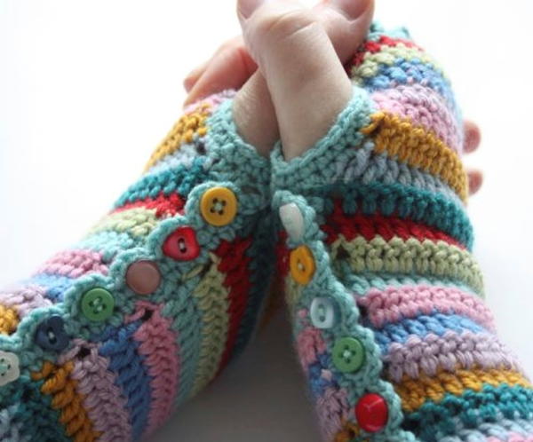 Super Striped Fingerless Gloves