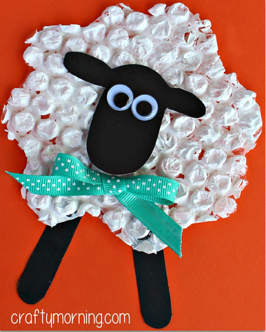 Bubble Wrap Easter Sheep Craft