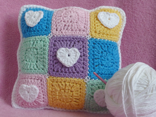 Pastel Hearts Mini Pillow