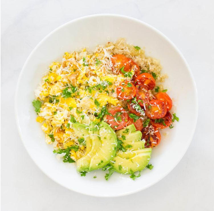 Breakfast Quinoa with Eggs and Avocado