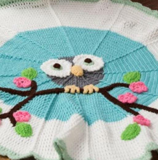 Cutie Owl Crochet Baby Blanket | AllFreeCrochetAfghanPatterns.com