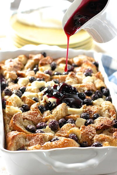Blueberry and Cream Cheese French Toast Casserole