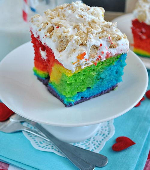 Magical Rainbow Poke Cake