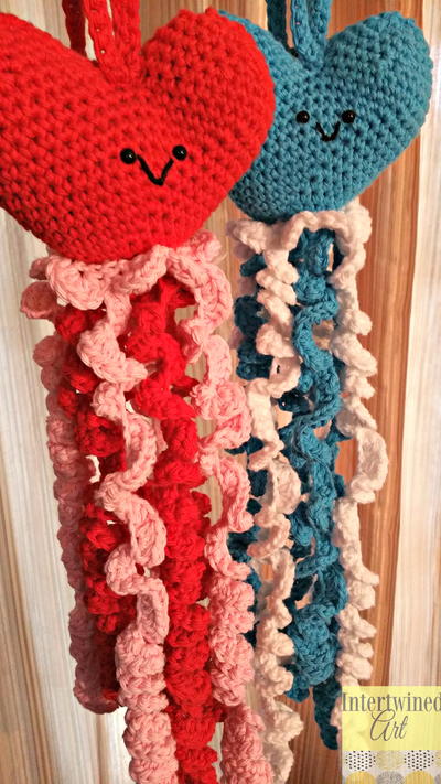 Crochet Heart Hand Towels