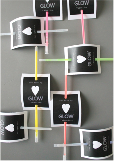 Last-Minute Glow Stick Valentines