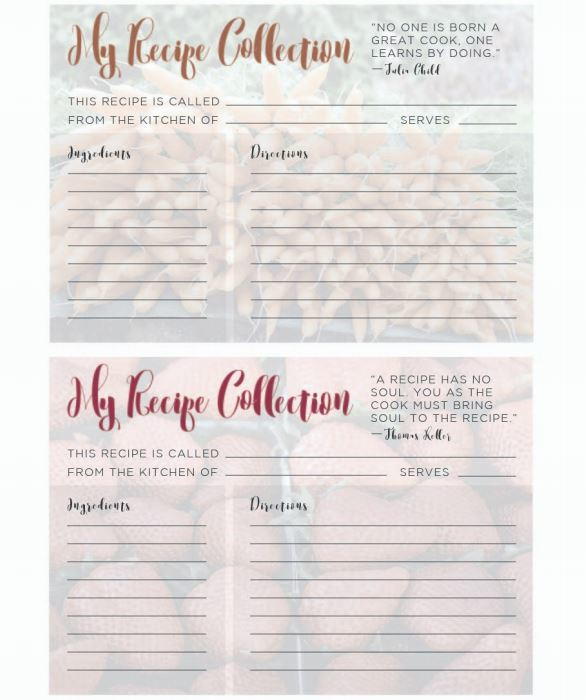 Printable Recipe Cards for Spring