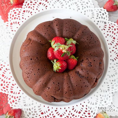 Chocolate Strawberry Yogurt Cake