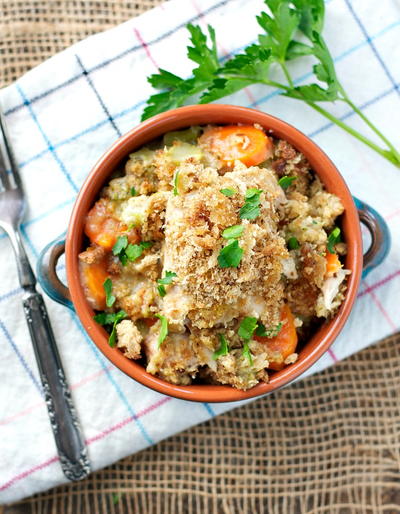 Slow Cooker Chicken and Stuffing Casserole