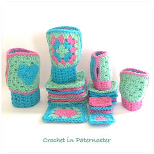 Crochet Granny Square Fingerless Gloves
