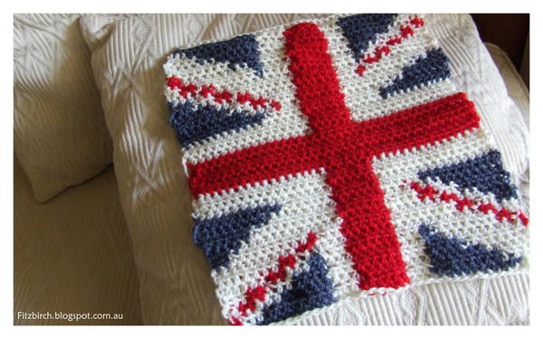 Cool Britannia Crochet Cushion Cover