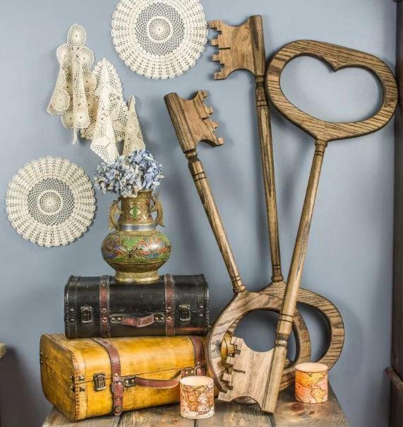 Perfect pair: reed extending dining table with reed bench + carissa Rustic Wooden Keys Pottery Barn Dupe | DIYIdeaCenter.com