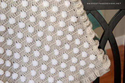 Polka Dot Puff Crochet Blanket