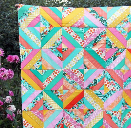 Diagonal Strip Quilt Tutorial