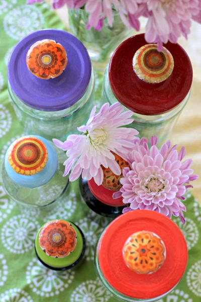 Faux Ceramic Knobs on Jars