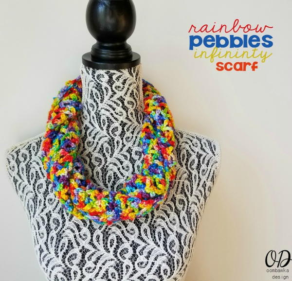 Rainbow Pebbles Infinity Scarf