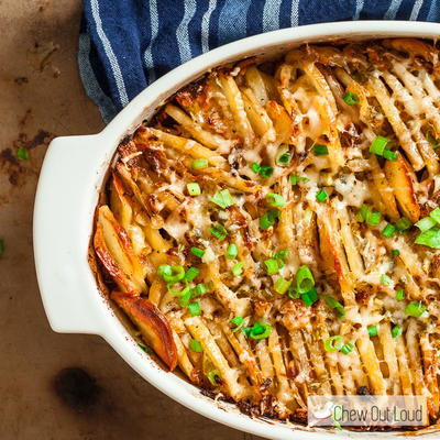 Hasselback Garlic Potato Casserole