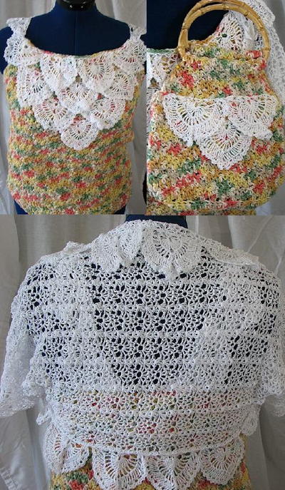 Peppercorn Top, Shrug and Purse Set