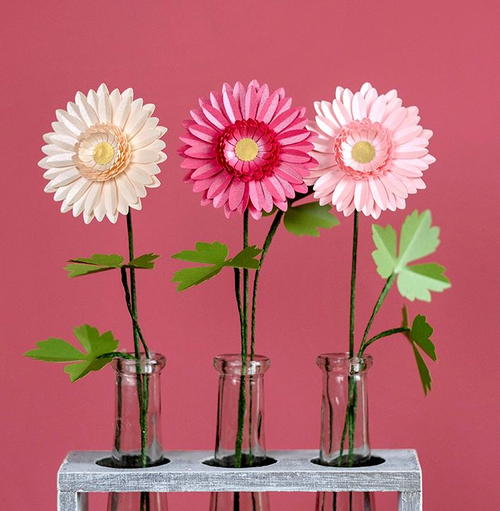 Delightful Pink Paper Daisies