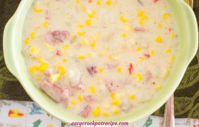 Slow Cooker Corn Chowder with Ham