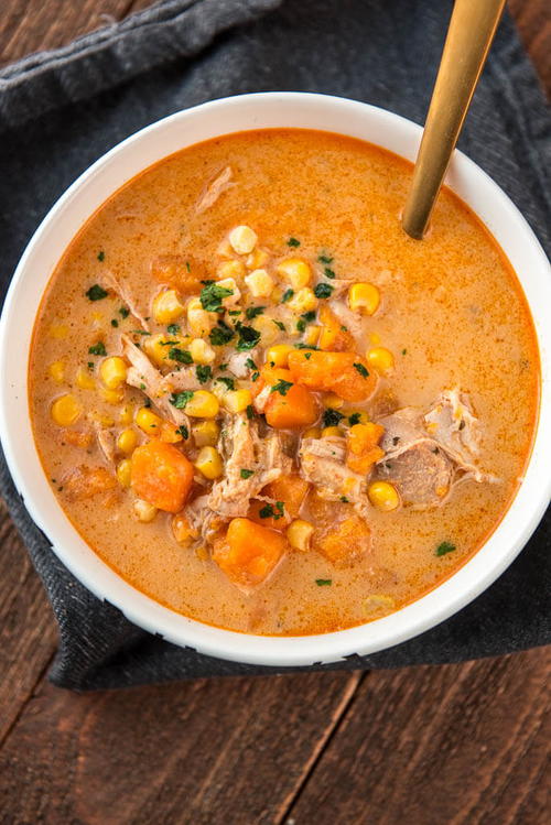 Slow Cooker Chicken and Sweet Potato Chowder