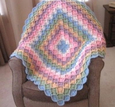 Rainbow Bavarian Crochet Blanket
