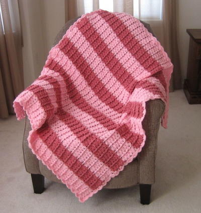 Lacy Shades of Pink Shells Afghan