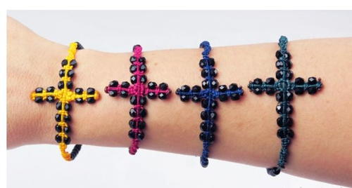 DIY Colorful Macrame Cross Bracelet Tutorial