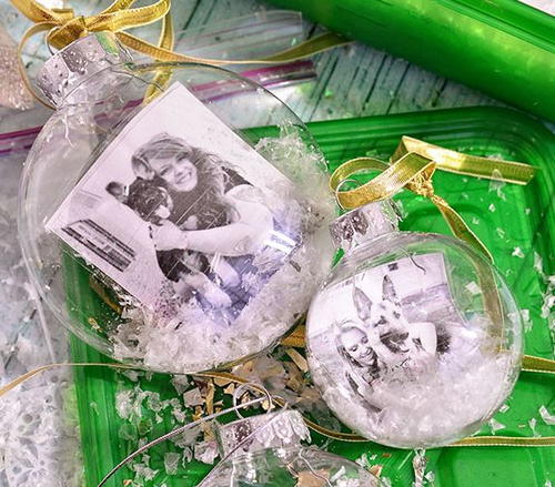 Snowglobe Photo Ornament DIY Tutorial