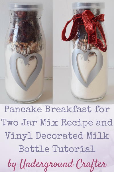 Pancake Breakfast Mix Recipe with Vinyl Decorated Milk Bottle 