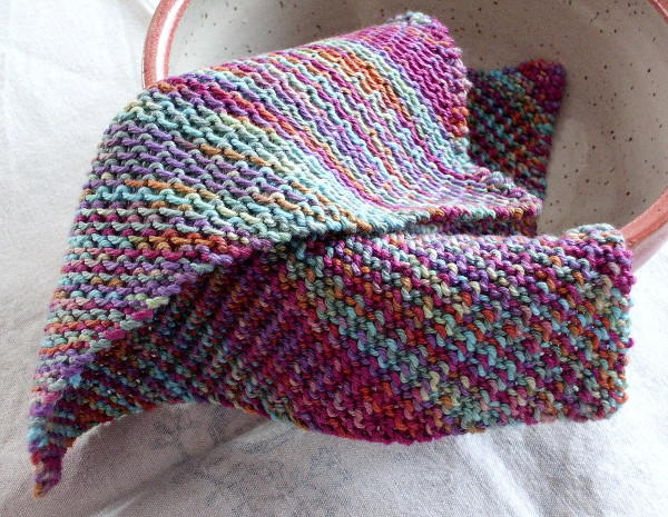 Mitered Cotton Dishcloth Knitting Pattern | FaveCrafts.com