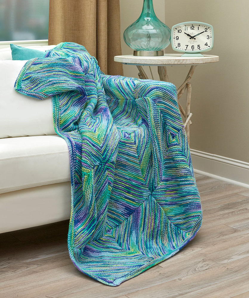 Diagonal Squares Knit Throw | FaveCrafts.com