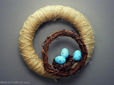 Dollar Store Bird's Nest DIY Wreath