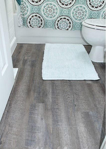 peel stick tiles floor bathroom applying diy flooring makeover tile wood cheap doesn bathrooms diyideacenter decor options looking