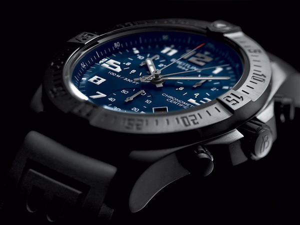 Breitling Chronospace Evo Night Mission in Black and Blue