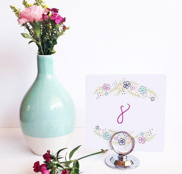 Ultra Fast Floral Printable Table Numbers | AllFreePaperCrafts.com