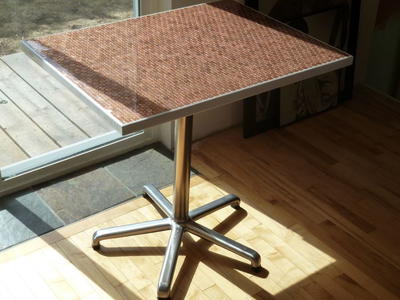 Amazing DIY Penny Table | DIYIdeaCenter.com