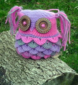 Kaleidoscope Owl Crochet Pillow