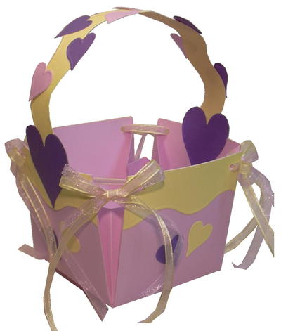 Lilac and Lemon Cardstock Easter Basket