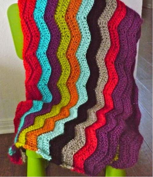 Simple Rainbow Chevron Crochet Pattern