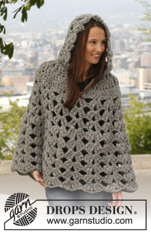 Thick and Neutral Crochet Poncho