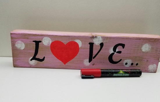 Pink Polka Dot Love Sign