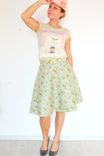 Lined Half Circle Skirt with Zipper