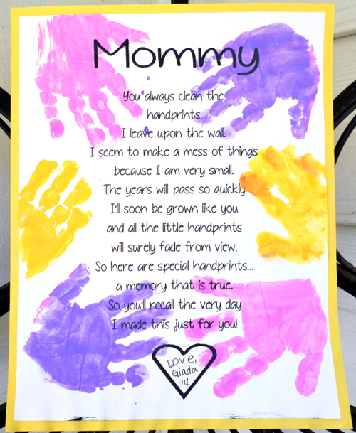 Adorable Printable Poem for Mothers Day