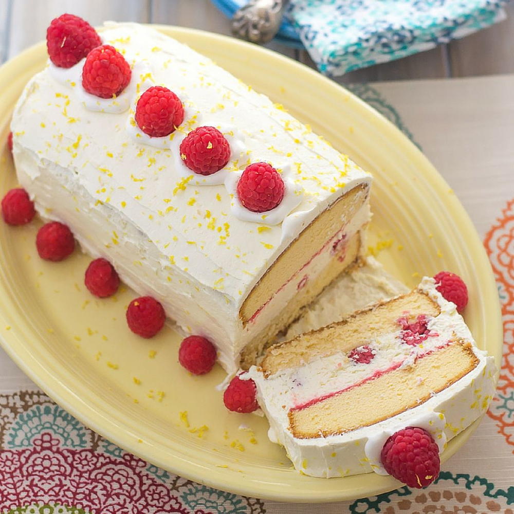 Raspberry Lemon Curd Ice Box Cake | TheBestDessertRecipes.com