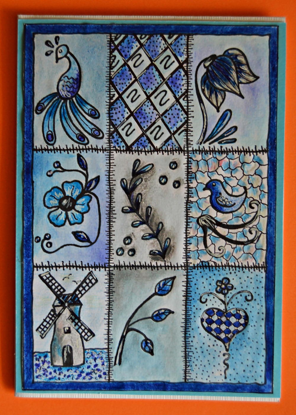 Delft Inspired Handmade Card | AllFreePaperCrafts.com